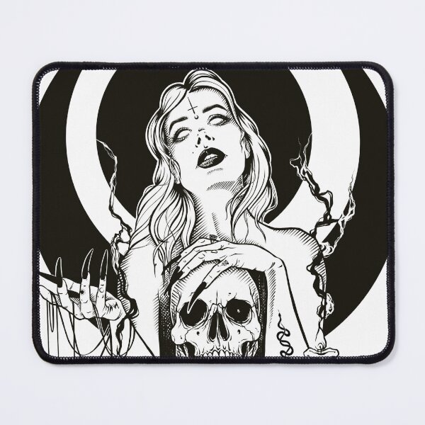 Item preview, Black Magic Woman, Ritual Vintage Witch, Moonchild, Goth girl, nocturnal art, Gothic Aesthetic, Witchcraft, Black Magic Art, Sexy Vamp, Skull Design, Occult Art designed and sold by SSINAMOON.