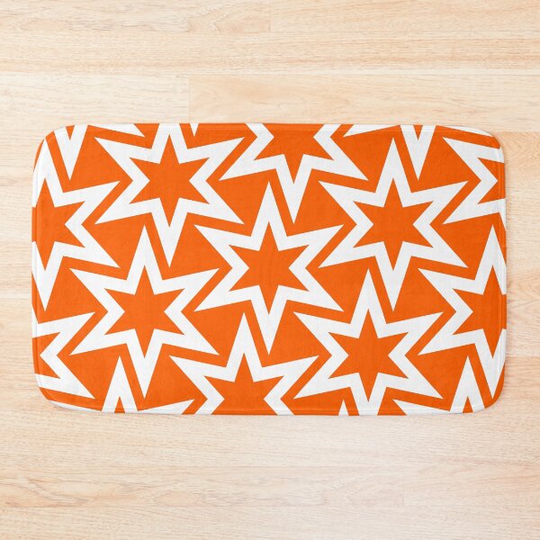 Item preview, White and Orange Big Star pattern designed and sold by TMBTM.