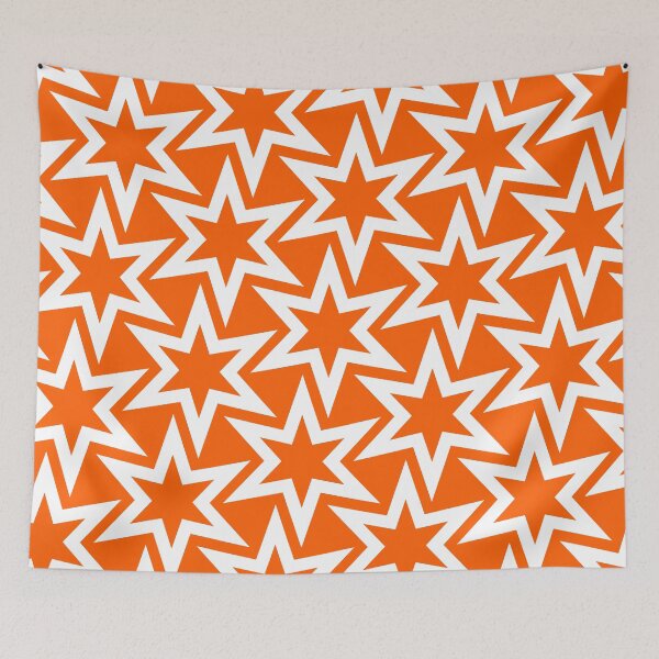 Item preview, White and Orange Big Star pattern designed and sold by TMBTM.