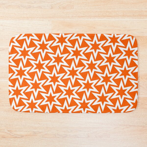 Item preview, White and Orange Star Repeating Pattern designed and sold by TMBTM.