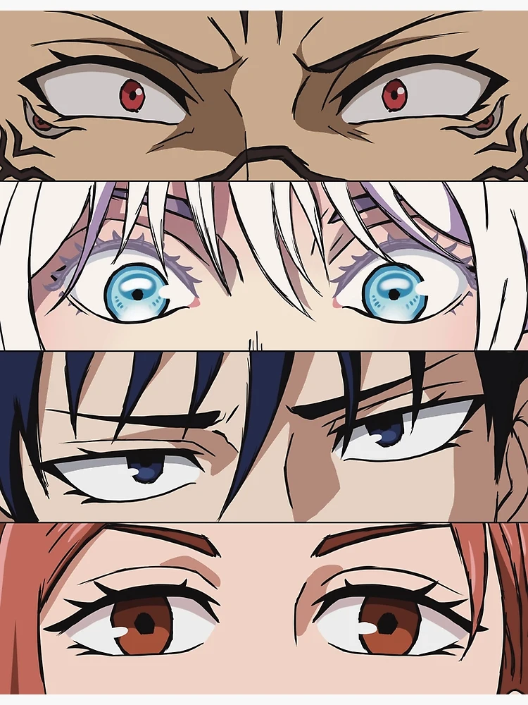 Pop Anime Character Eye Poster, Meu Herói Academia, Jujutsu Kaisen