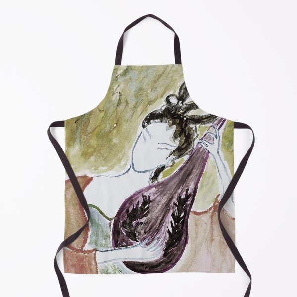 Item preview, hand painted watercolor beauty playing lute 2 designed and sold by quinnstyle.
