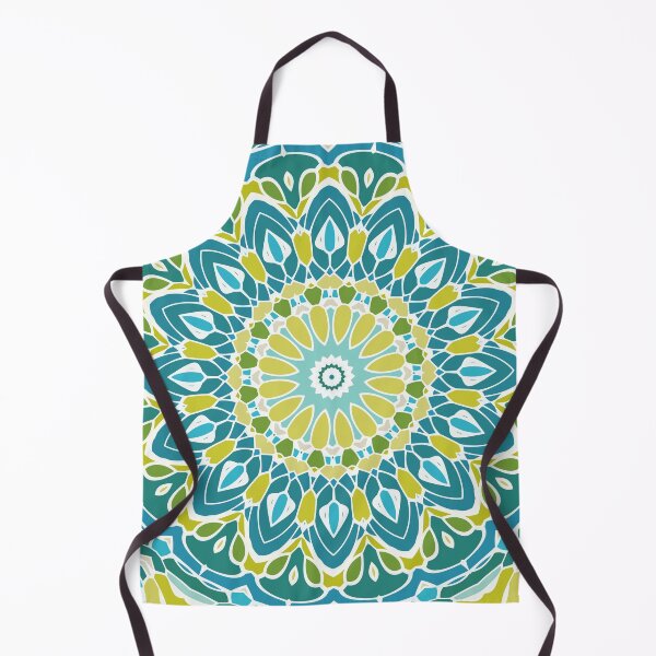 Item preview, Beach Blue and Lime Green Mandala designed and sold by Kelly Dietrich Mandala & Fractal Art.