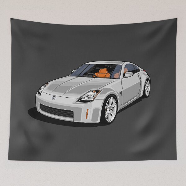 Artikelvorschau, Artwork Nissan 350 Z Fairlady (Z33) - Youngtimer - Kristallsilbergrau entworfen und verkauft von SketchNinja.