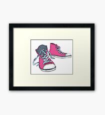 Pink Hi-top Sneakers Framed Print