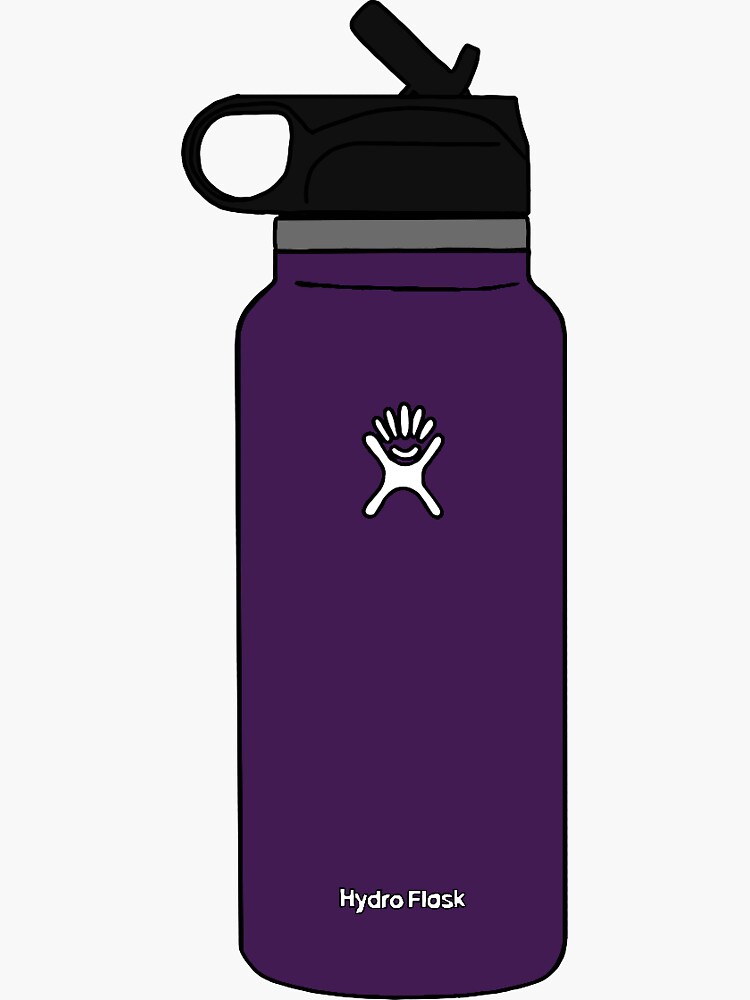 purple hydro flask water bottle Sticker for Sale by mostlybubble