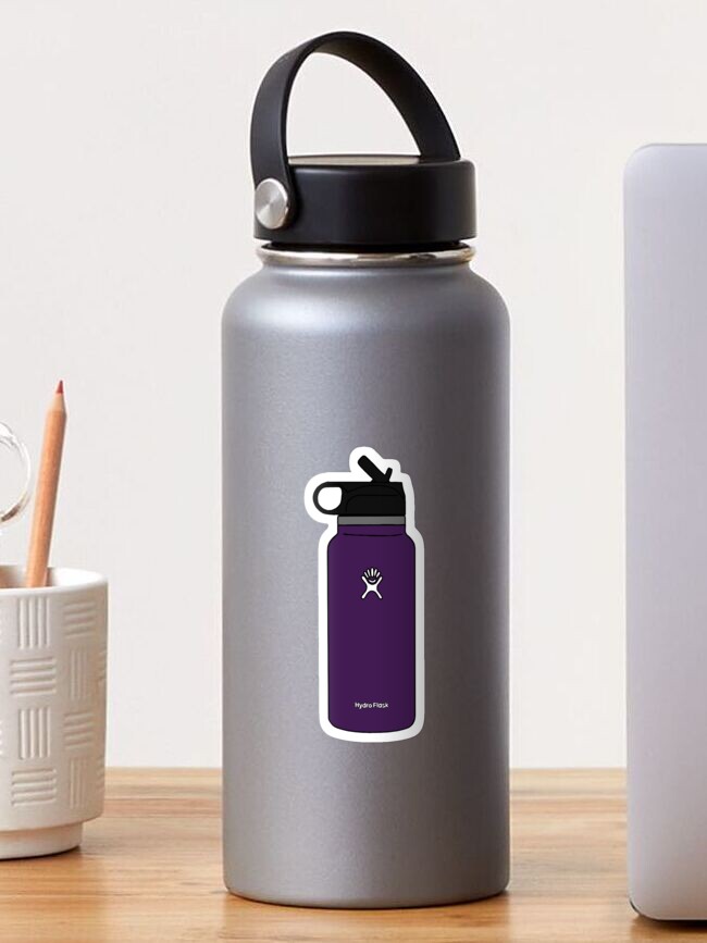 purple hydro flask water bottle Sticker for Sale by mostlybubble