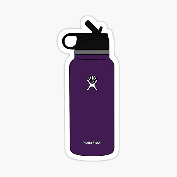 purple hydro flask water bottle Sticker for Sale by mostlybubble