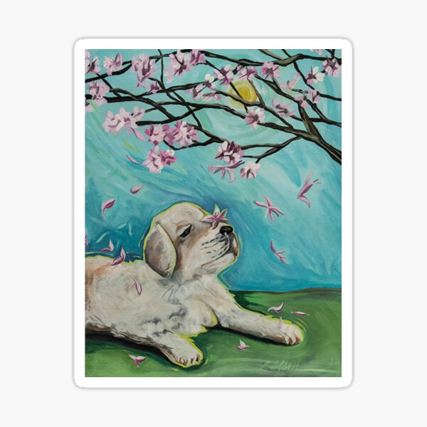 Pink Cherry Blossoms in Springtime Sticker