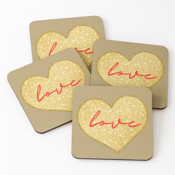 Item preview, Gold Glitter Heart With Love designed and sold by BronikowskiART.