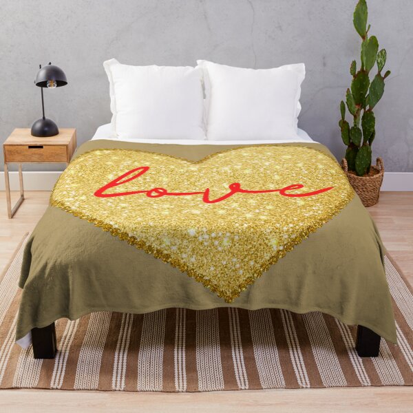 Item preview, Gold Glitter Heart With Love designed and sold by BronikowskiART.