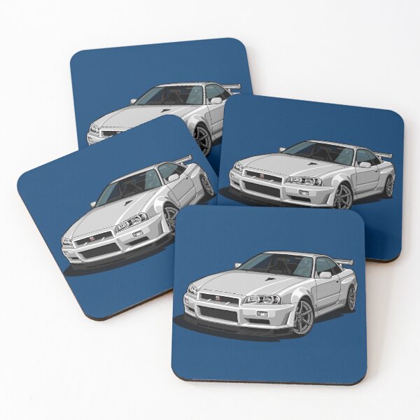 Item preview, Artwork Nissan Skyline GT-R V-spec II (R34)- youngtimer - crystal silver grey designed and sold by SketchNinja.