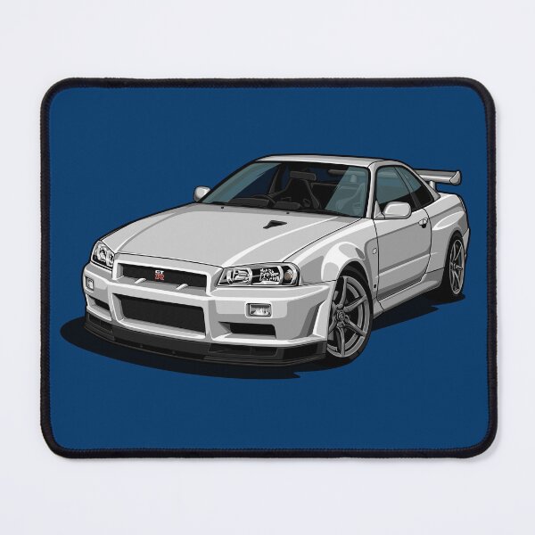 Item preview, Artwork Nissan Skyline GT-R V-spec II (R34)- youngtimer - crystal silver grey designed and sold by SketchNinja.