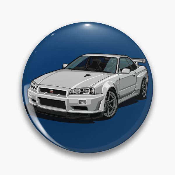 Item preview, Artwork Nissan Skyline GT-R V-spec II (R34)- youngtimer - crystal silver grey designed and sold by SketchNinja.