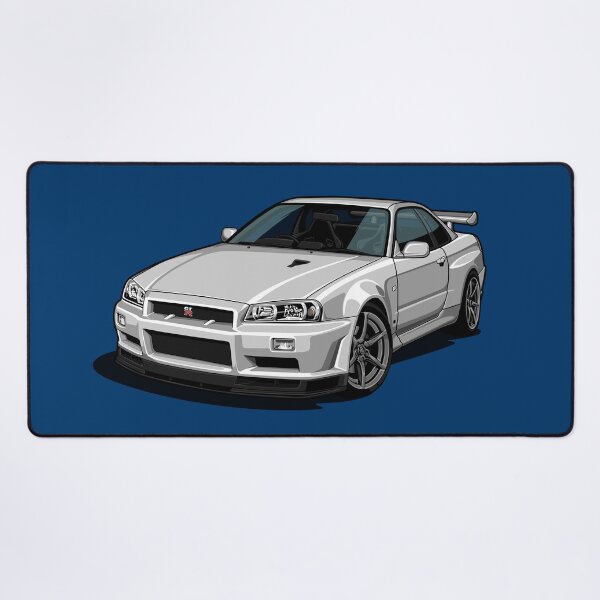 Item preview, Artwork Nissan Skyline GT-R V-spec II (R34)- youngtimer - crystal silver grey designed and sold by SketchNinja.