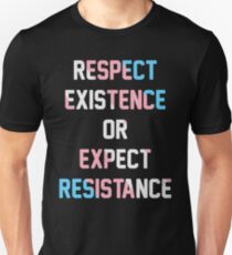 TRANS PRIDE FLAG - RESPEKT EXISTENZ ODER ERWARTUNGSWIDERSTAND Slim Fit T-Shirt