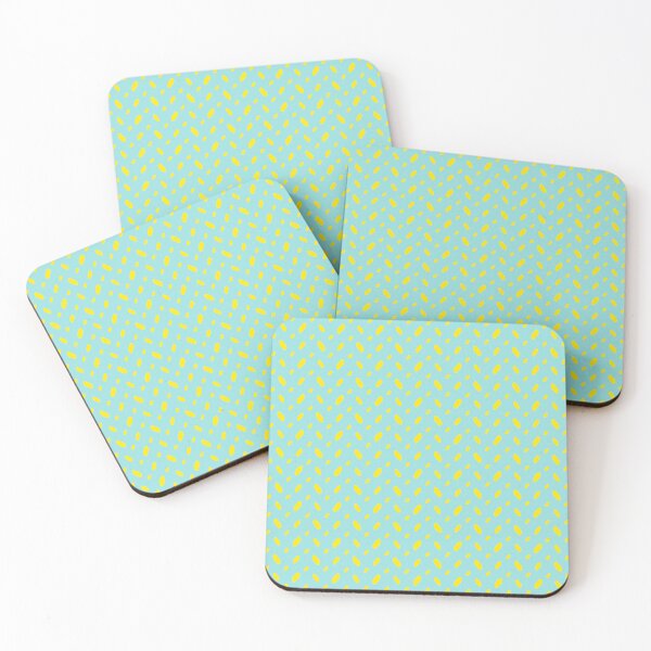 Item preview, Yellow abstract vector shapes over turquoise designed and sold by marufemia.