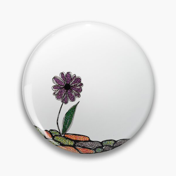 Item preview, Sketched Flower in Colorful Rocks designed and sold by PeachBabeSuds.