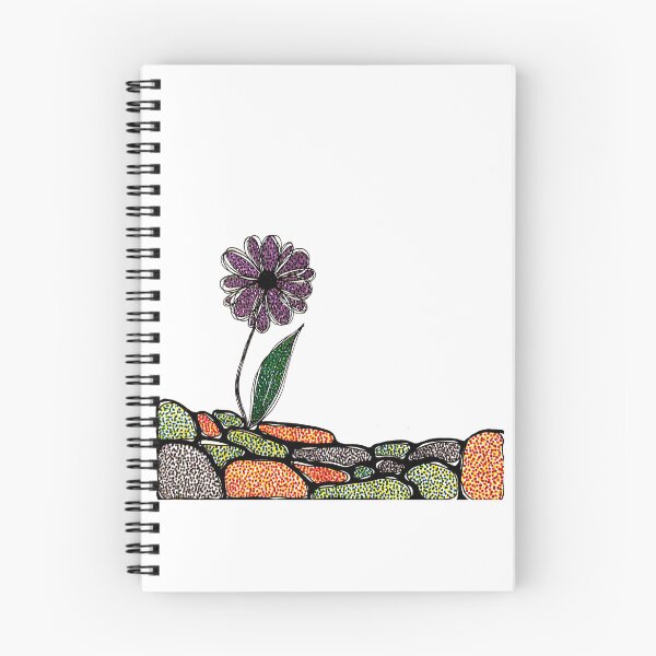 Item preview, Sketched Flower in Colorful Rocks designed and sold by PeachBabeSuds.