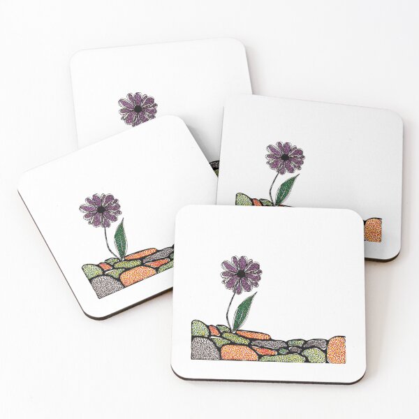 Item preview, Sketched Flower in Colorful Rocks designed and sold by PeachBabeSuds.