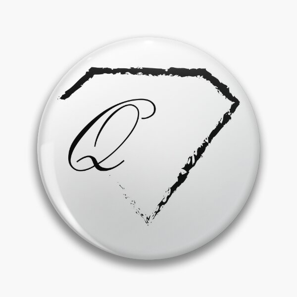 Item preview, Q letter monogram initial diamond black designed and sold by mixtape80.
