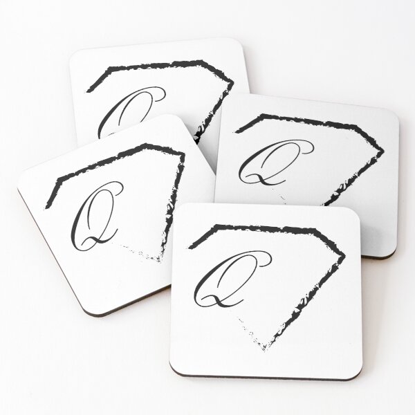 Item preview, Q letter monogram initial diamond black designed and sold by mixtape80.