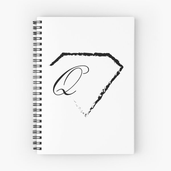 Item preview, Q letter monogram initial diamond black designed and sold by mixtape80.