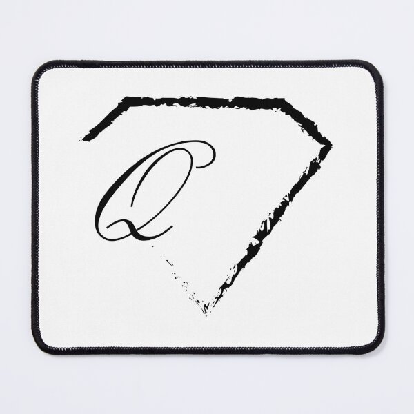 Item preview, Q letter monogram initial diamond black designed and sold by mixtape80.
