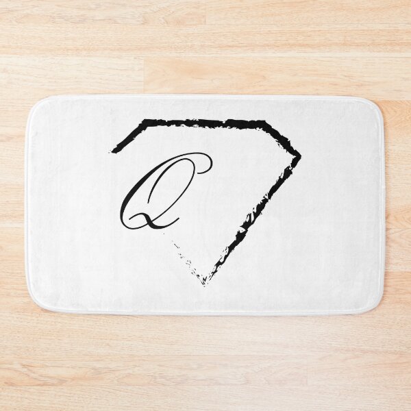 Item preview, Q letter monogram initial diamond black designed and sold by mixtape80.