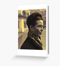 Simone de Beauvoir - stylized Greeting Card