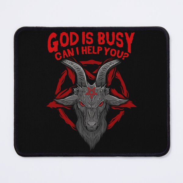 Item preview, God Is Busy Can I Help You - Baphomet Occult Gift   designed and sold by BloodOperaInc.