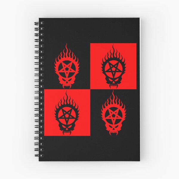 Item preview, Flaming Skull Pentagrams--Black _amp_ Red   designed and sold by BloodOperaInc.