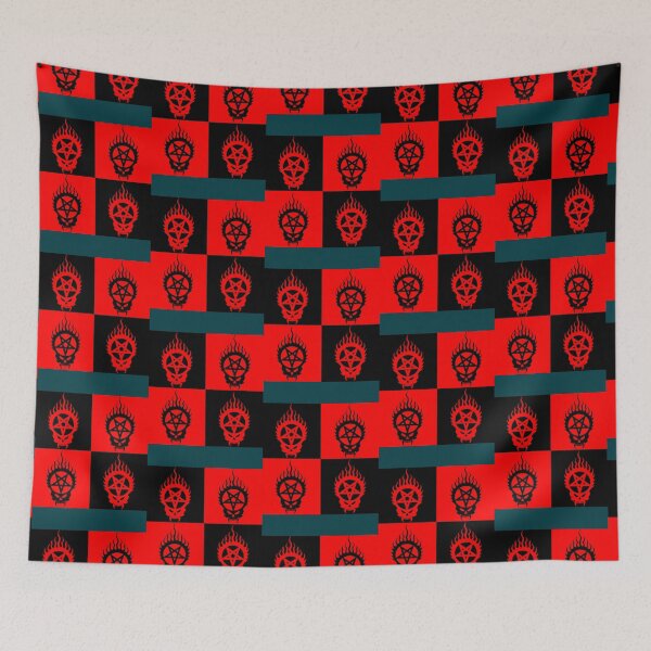 Item preview, Flaming Skull Pentagrams--Black _amp_ Red   designed and sold by BloodOperaInc.