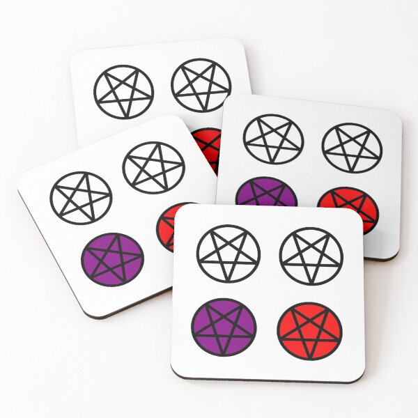 Item preview, 4 Pentagrams--Black with Transparent, White, Purple, and Red on a Transparent Background- pac designed and sold by BloodOperaInc.