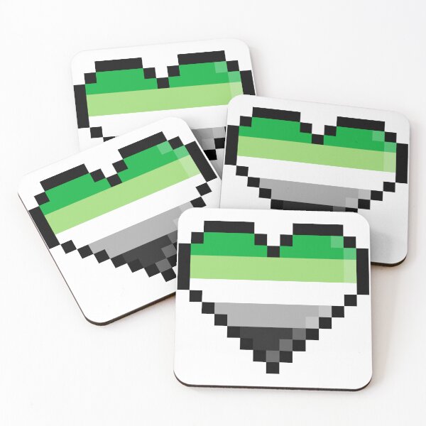 Item preview, Aromantic pride flag pixel heart designed and sold by muwella.