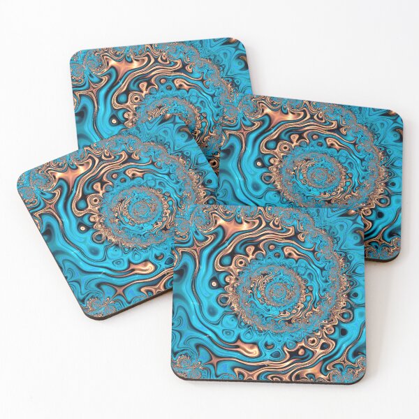 Item preview, Teal and Copper Swirly Spiral designed and sold by Elisabeth Lucas.