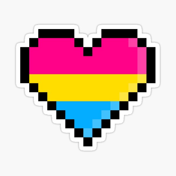 Pansexual Pride Flag Pixel Heart Sticker For Sale By Muwella Redbubble