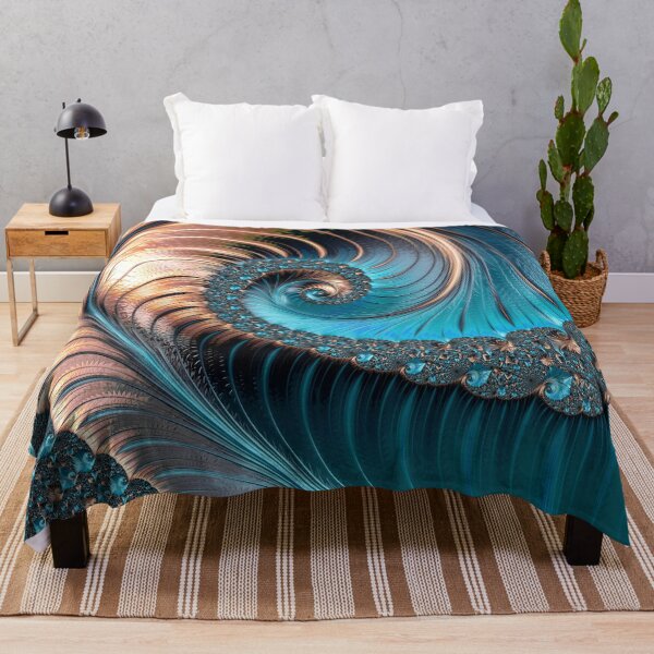 Item preview, Pretty Teal and Copper Fractal One designed and sold by Elisabeth Lucas.