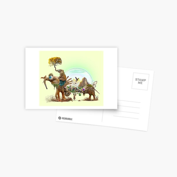 Hiking to adventure. Postcard