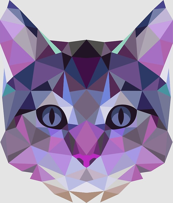 easy geometric cat drawing