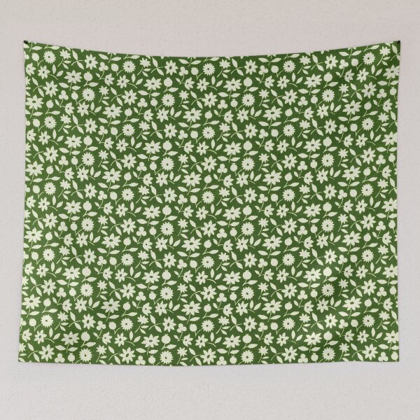 Item preview, Delicate Floral Pattern in Green and White designed and sold by bookishneighbor.