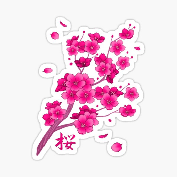 Item preview, All-Over Neon Hot Pink Sakura Cherry Blossom Falling Petals designed and sold by arterialmotive.