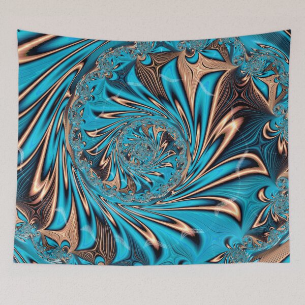 Item preview, Pretty Teal and Copper Fractal Two designed and sold by Elisabeth Lucas.