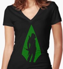 Green Arrow S5 Women's Fitted V-Neck T-Shirt