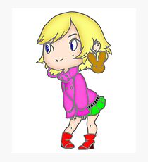 Line art chibi girl Photographic Print