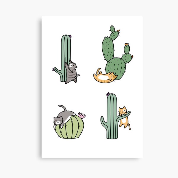 Cacti Cats Canvas Print
