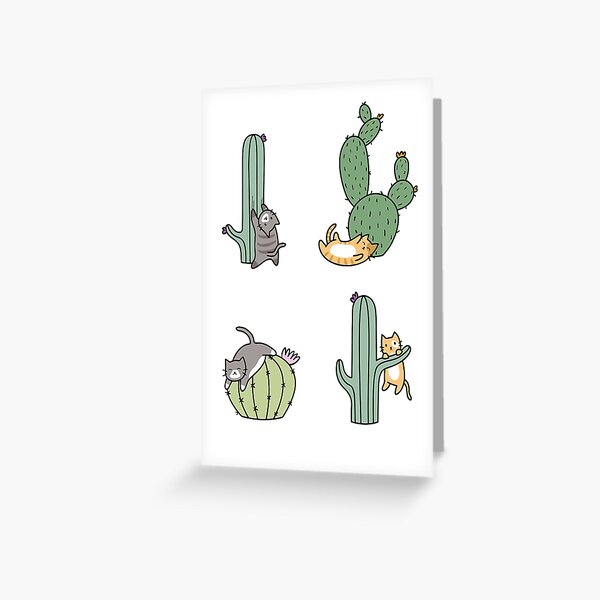 Meow Greeting Cards Redbubble - cactus cat roblox