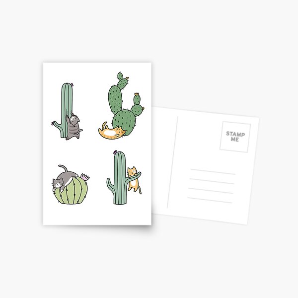 Cacti Cats Postcard