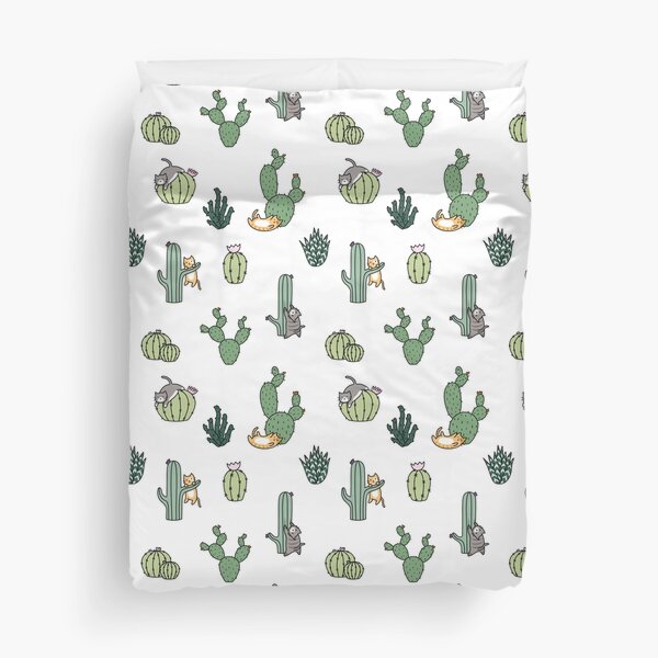 Cacti Cats Duvet Cover