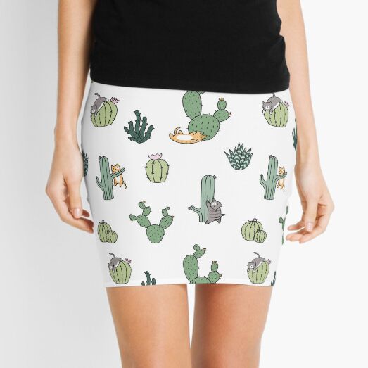 Cacti Cats Mini Skirt